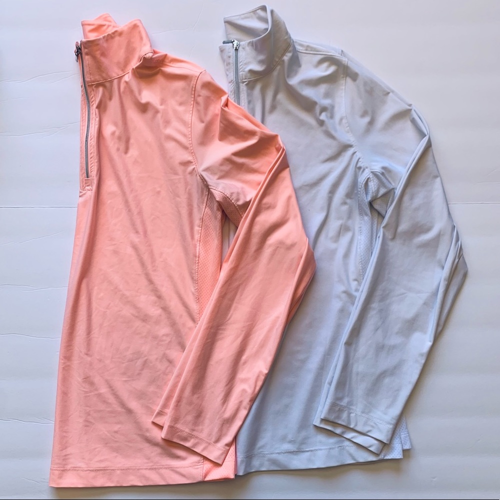 Lady Hagen Woman’s Golf Quarter Zip Size Small White And Baby Pink Set Of 2
